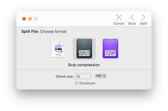 Archiver can split the file in several parts if it exceeds a certain size specified by the user.
